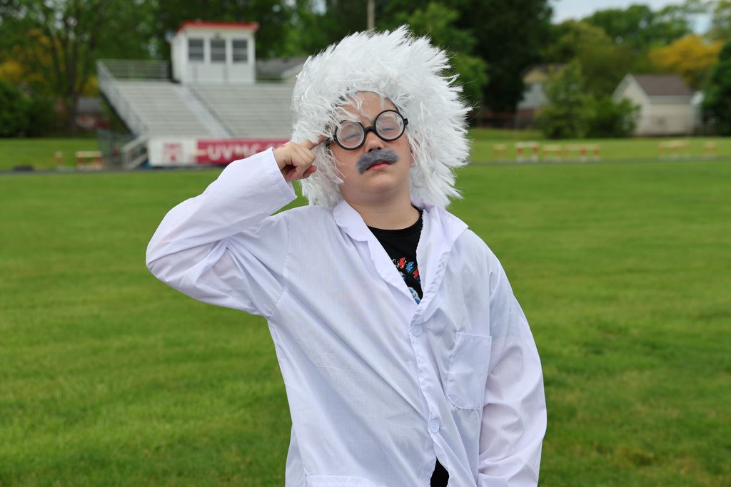 Albert Einstein is at the Wax Museum.  
