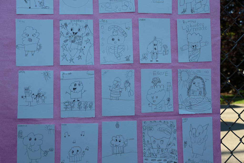 Artwork created by students depicting their vision of Muffins in the Morning.  