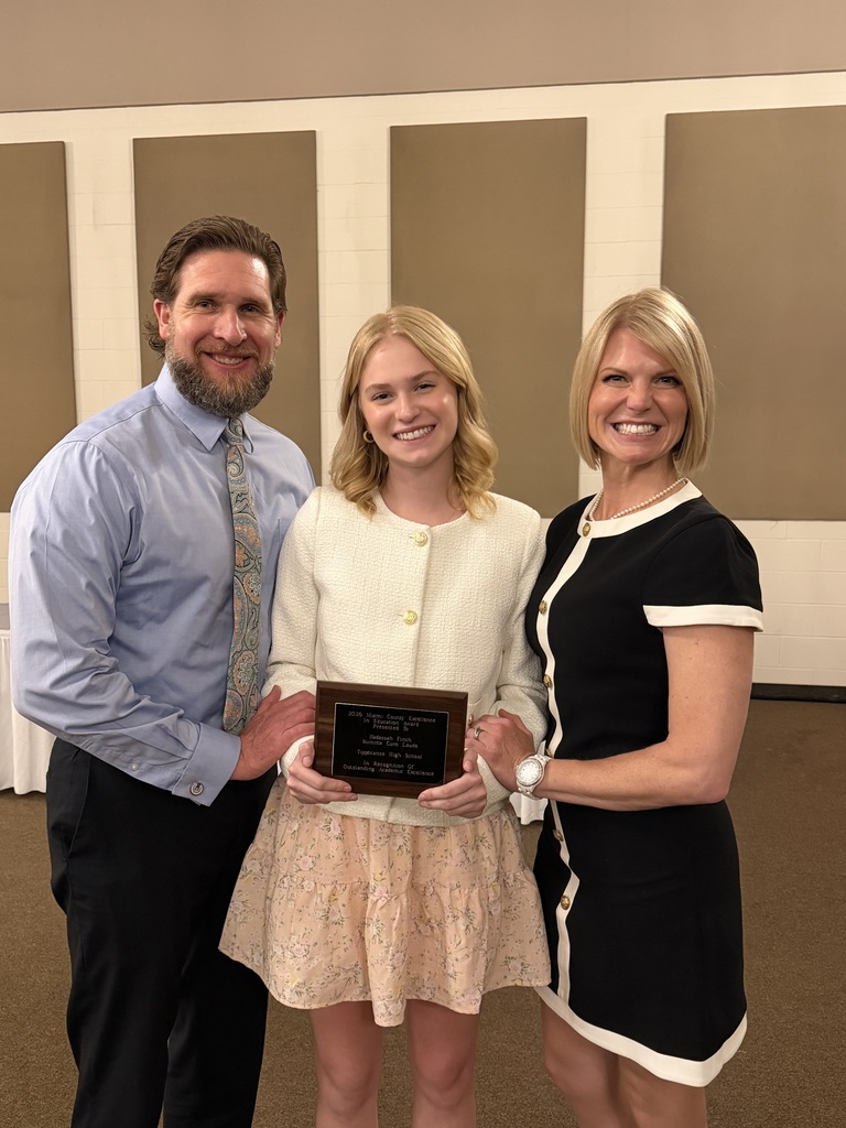 THS student with her parents with his Miami County Excellence in Education Award.