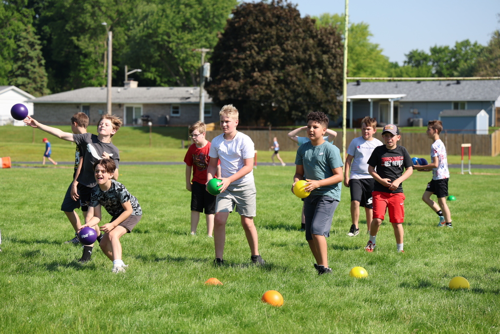 Dodge ball at field day.