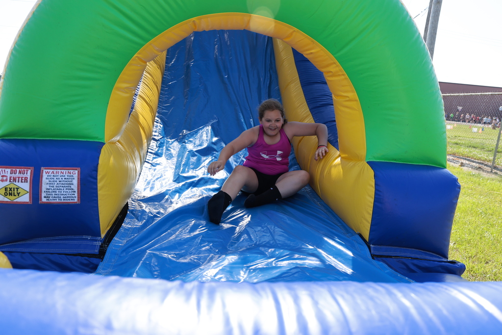 Bounce house at field day.