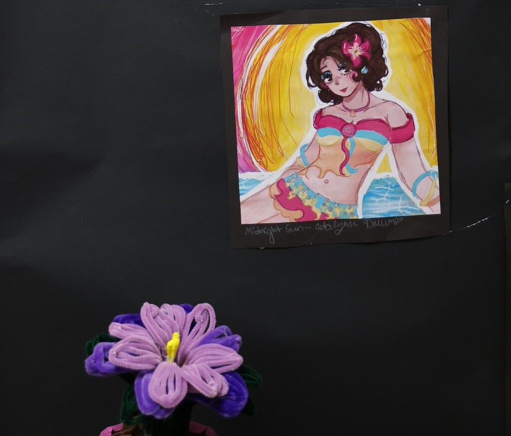 TMS student artwork on display at the Art Exhibition.  