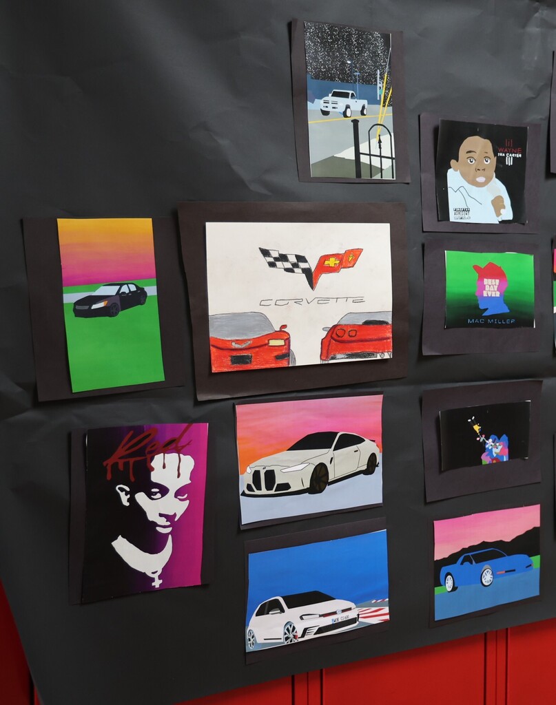 TMS student artwork on display at the Art Exhibition.  