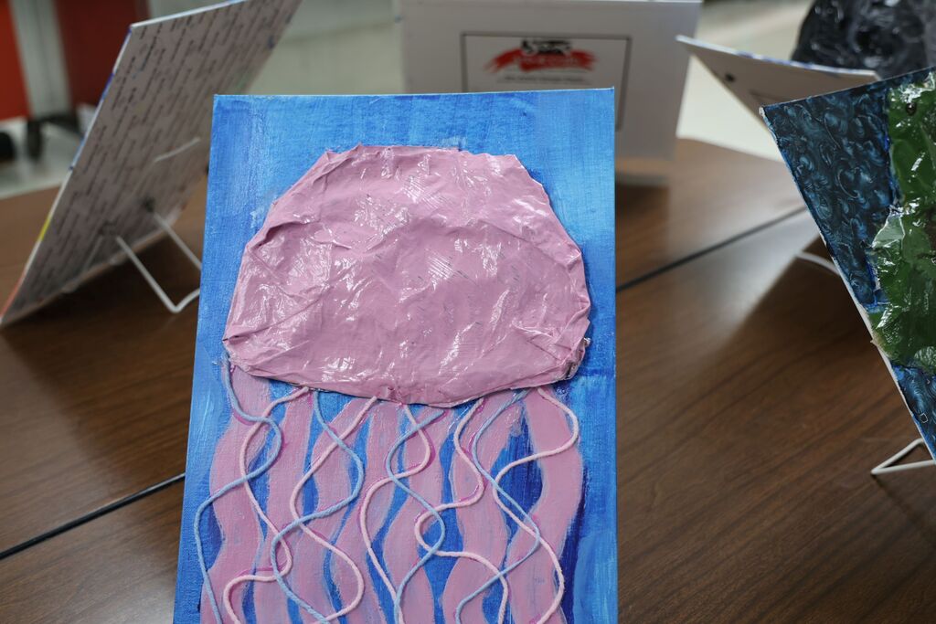 TMS student artwork on display at the Art Exhibition.  