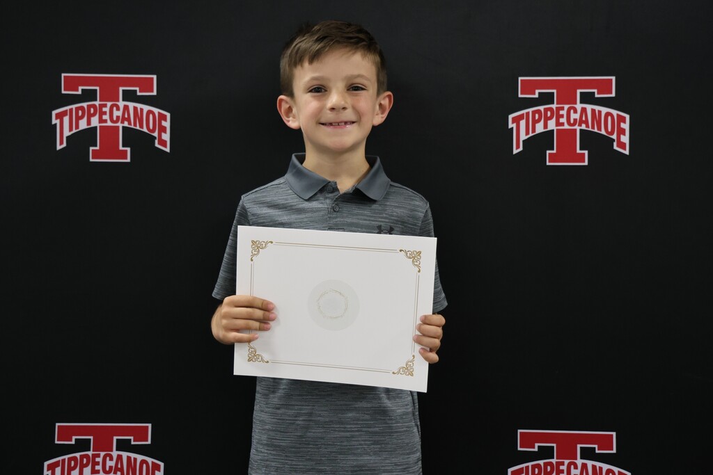 Broadway Elementary students with his certificate after being honored by the BOE at its monthly meeting.  