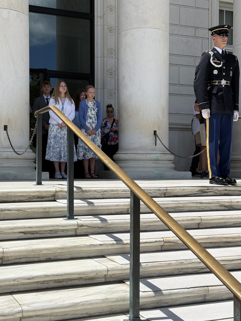 TMS students wait to be a part of the ceremony at the Tomb of the Unknown soldier.