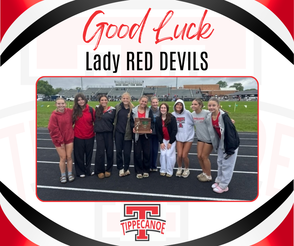A graphic that says Good Luck Lady Red Devils.
