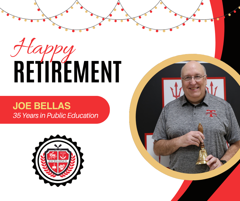 A retirement graphic for Joe Bellas.