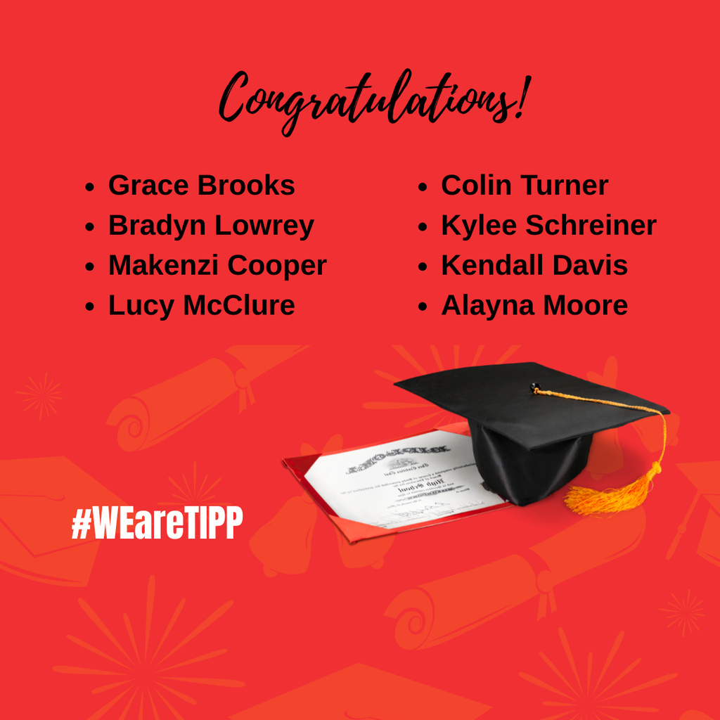 A graphic with the names of ten Class of 2026 students who were awarded a scholarship.