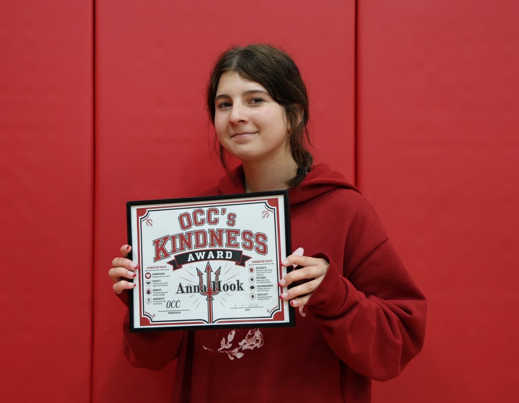OCC Kindness Award recipient.