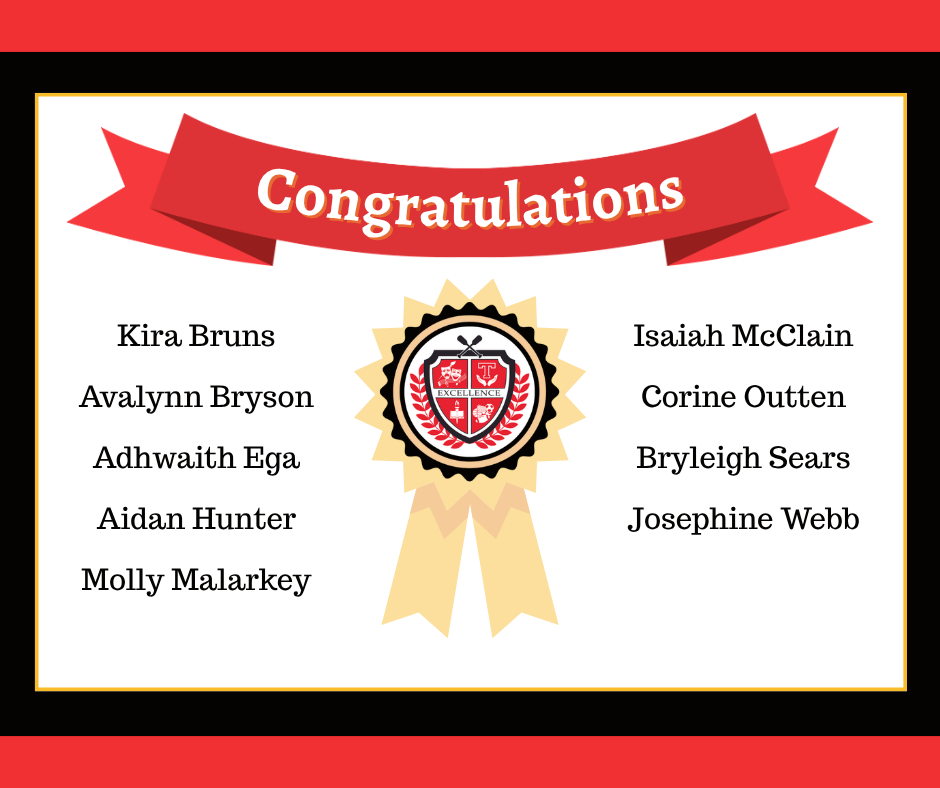 Congratulations to our 6th grade awardees.