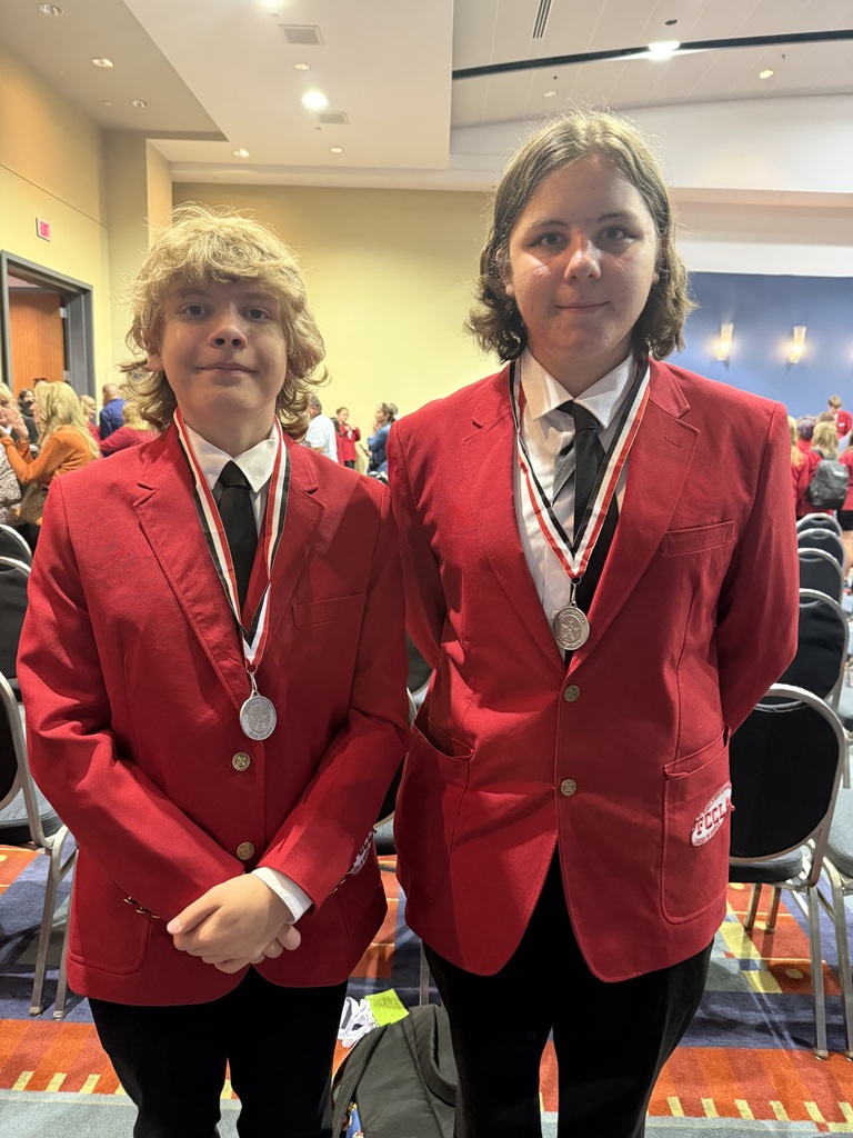 Two THS students  pose after winning Silver medal  at the national FCCLA.