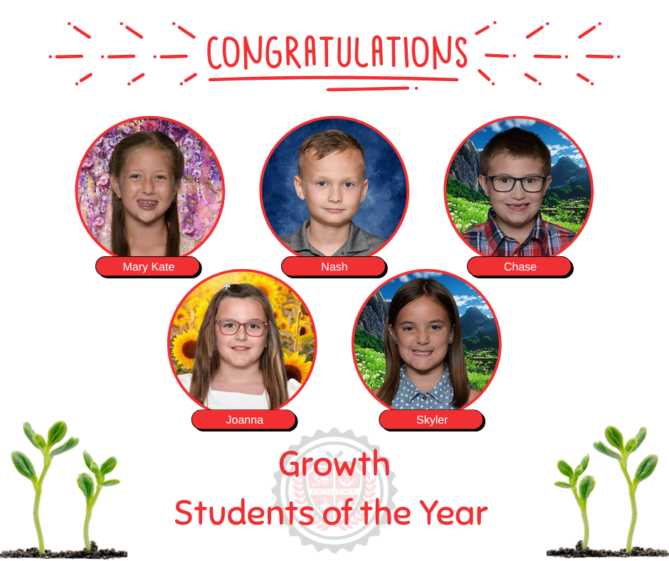 Congratulations to our five or our Grow Students of the Year