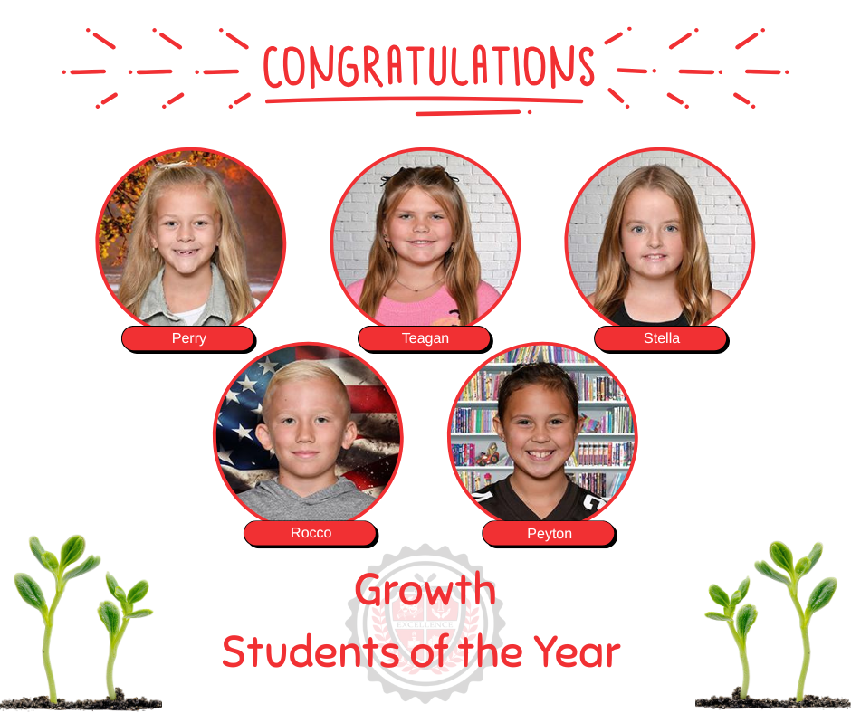3rd Grade Growth Students of the Year.