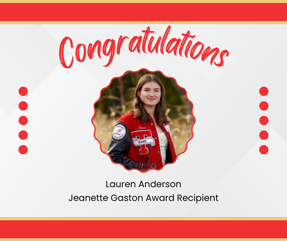 Graphic to congratulate Lauren Anderson.