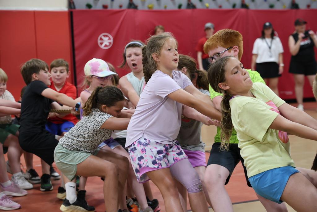 L.T. Ball students are intense as they compete in the tug-of-war.