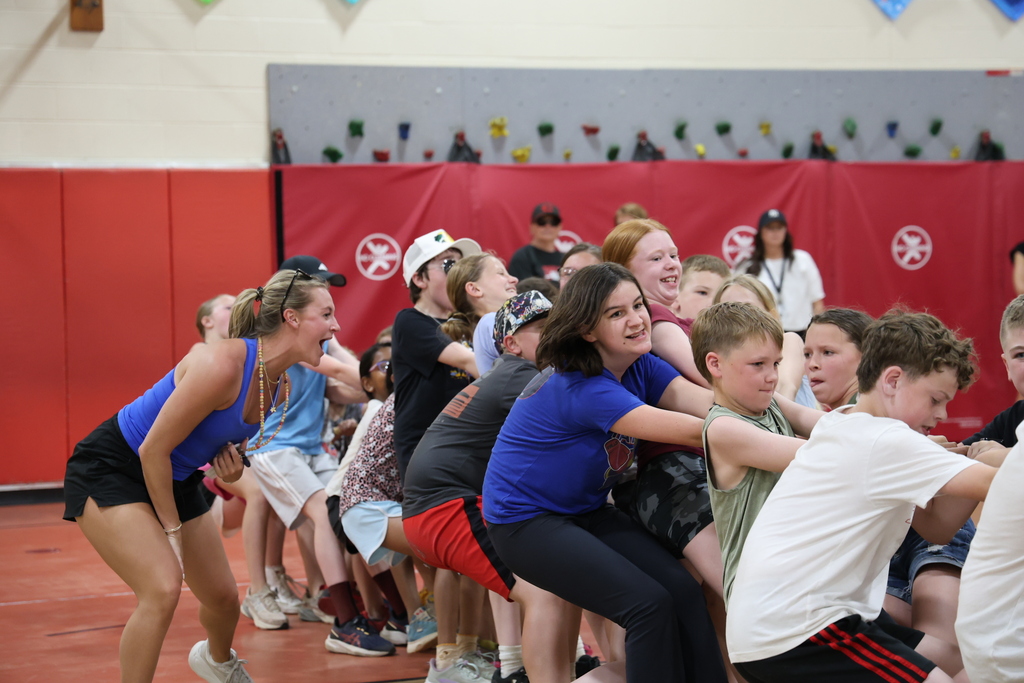 L.T. Ball students are intense as they compete in the tug-of-war.