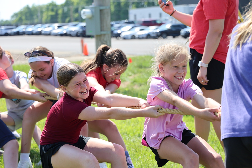 L.T. Ball students are intense as they compete in the tug-of-war.