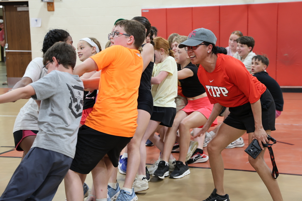 L.T. Ball students are intense as they compete in the tug-of-war.