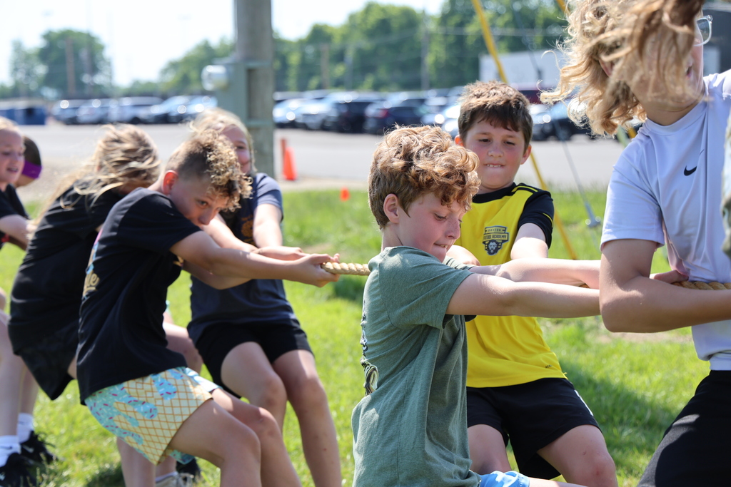 L.T. Ball students are intense as they compete in the tug-of-war.
