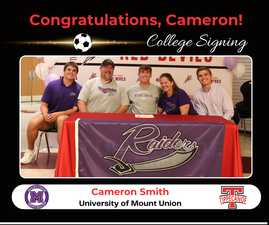 Congratulations to Cameron Smith who is seat with his family as his signing.
