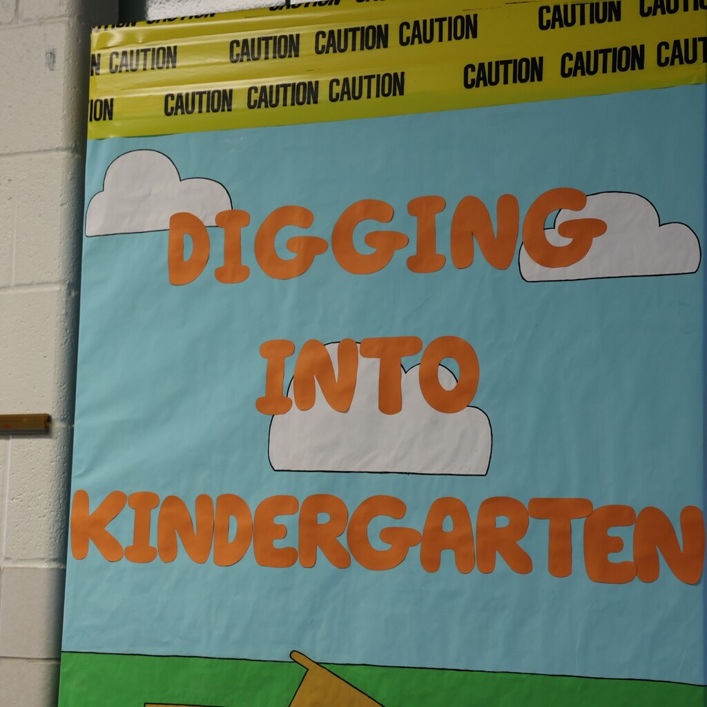 A classroom door is decorated for this year's theme Under Construction.