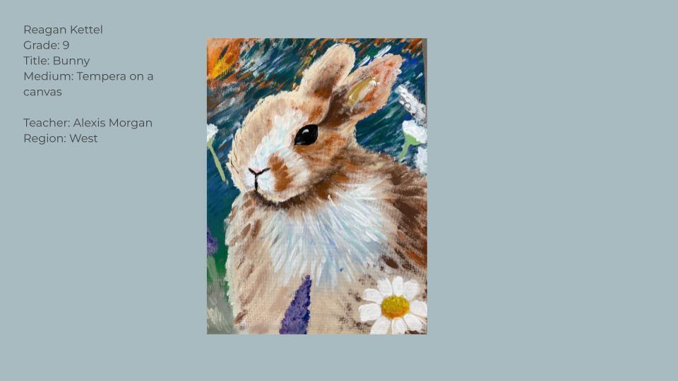 Student artwork of a rabbit.