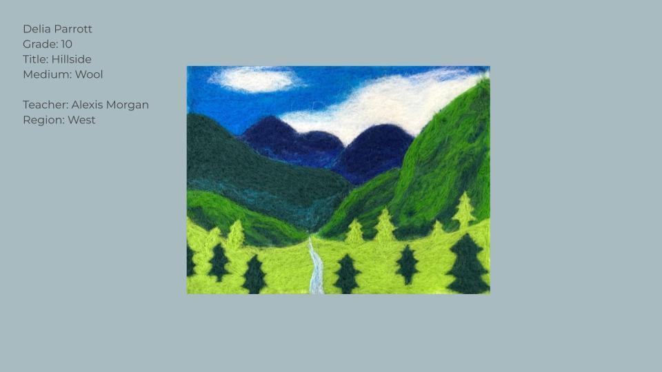 Student artwork of landscape.