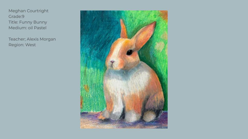 Student artwork of a rabbit.