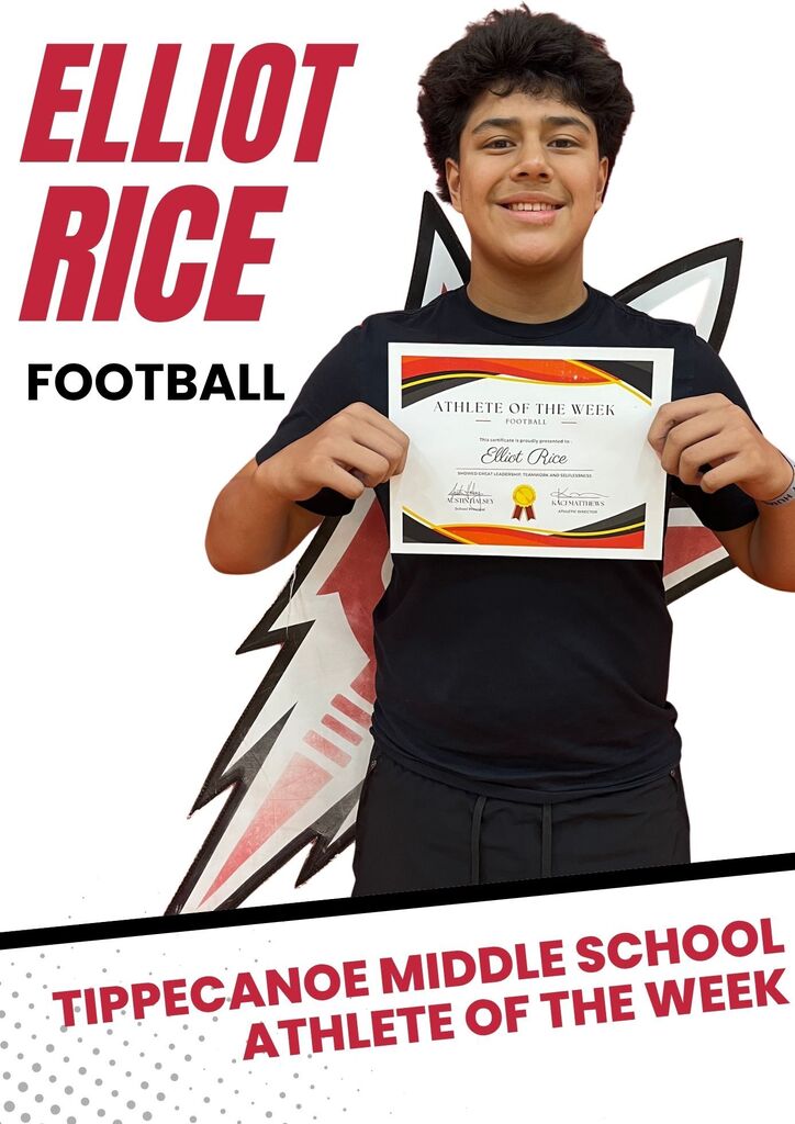 Elliot Rice, TMS Athlete of the Week.