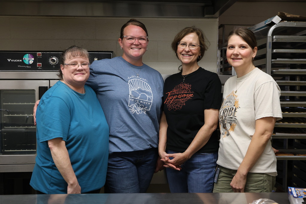 L.T. Ball kitchen crew takes a couple of minutes to pose for a group picture.