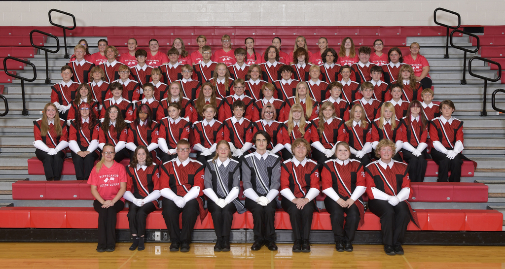 Tippecanoe High School marching band team picture.