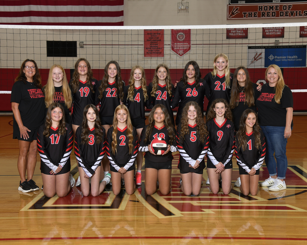 Tippecanoe Middle School volleyball team picture.