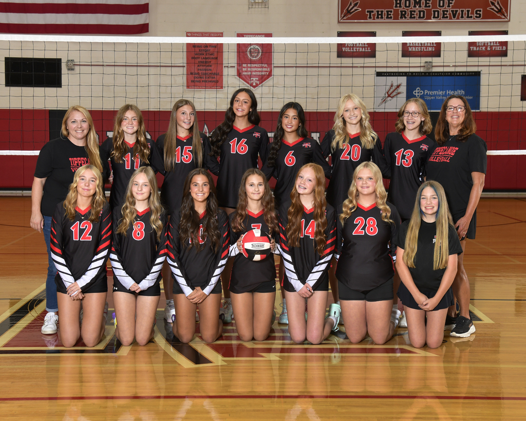 Tippecanoe Middle School volleyball team picture.