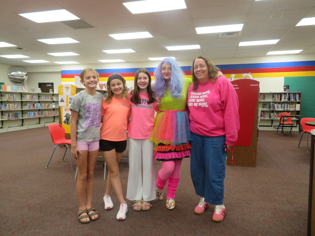 TMS students and staff dressed in neon and sparkles for Start with Hello.