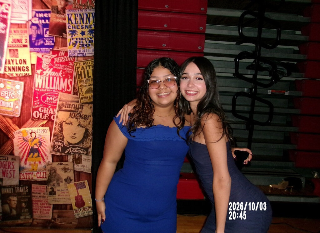 Two students pose for a photo at the Tippecanoe High School homecoming.