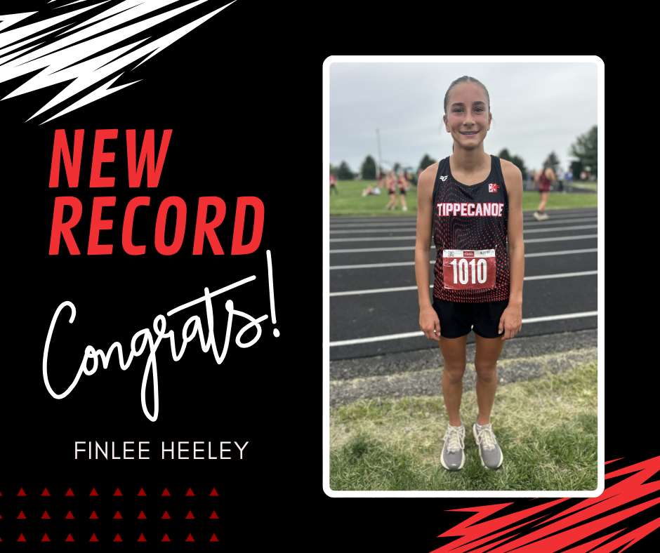 Graphic to congratulate Finleee Heeley on setting a new school record.