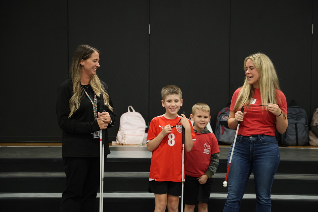 Grayson and his support team.  