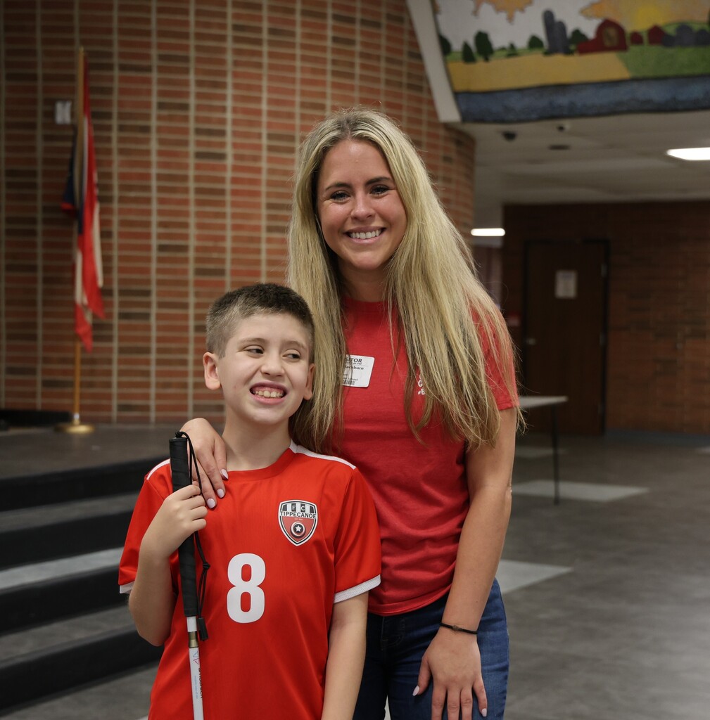 LT Ball student Grayson and his mom.  