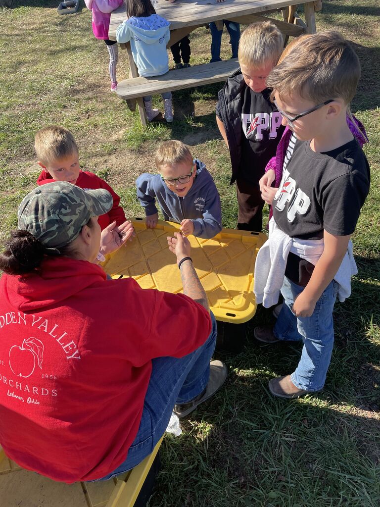 Students at Hidden Valley Orchard.