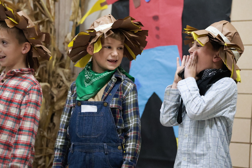 A Broadway Elementary first graders perform in the fall play.