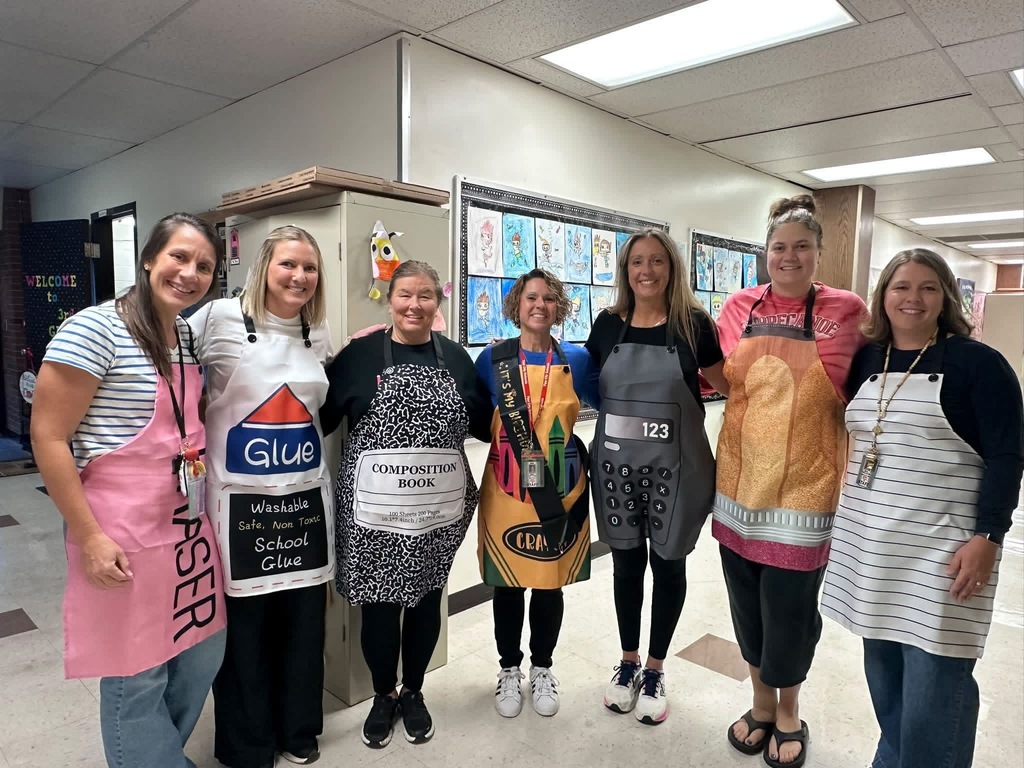L.T. Ball teachers dressed as school supplies.