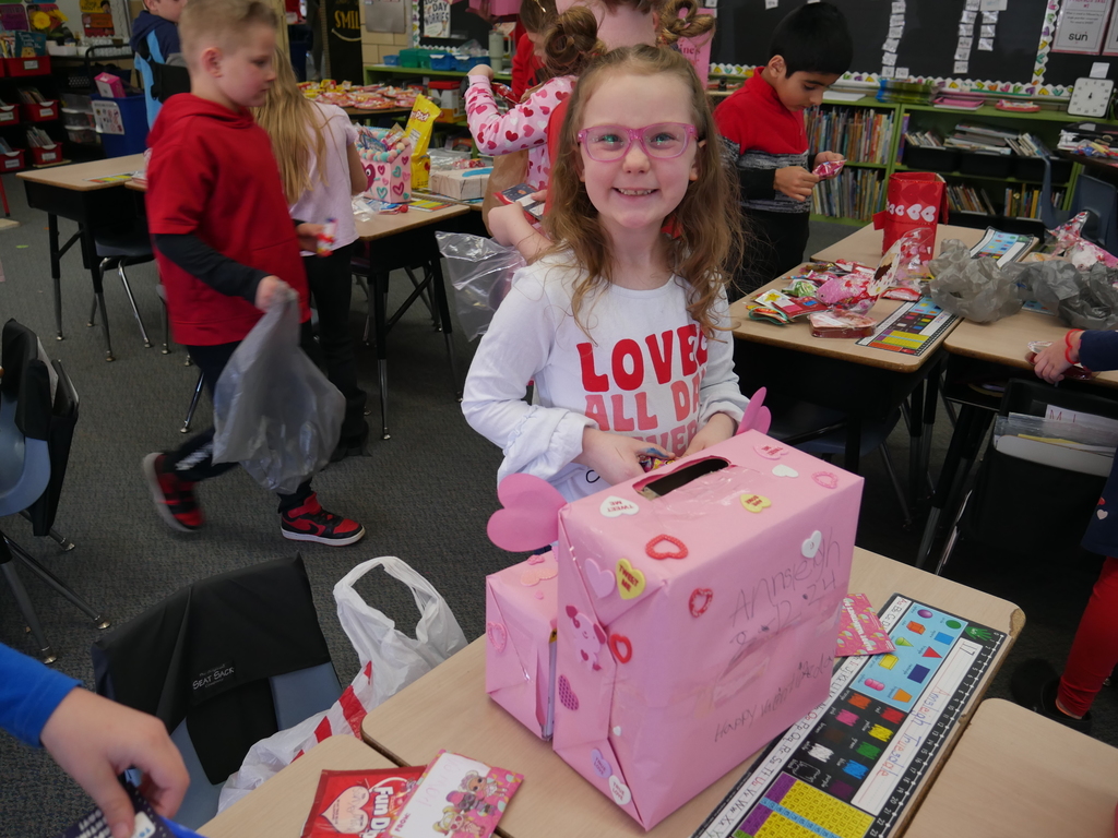 Nevin Coppock students on Valentine's Day.