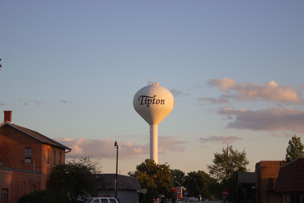 Watertower at sunset