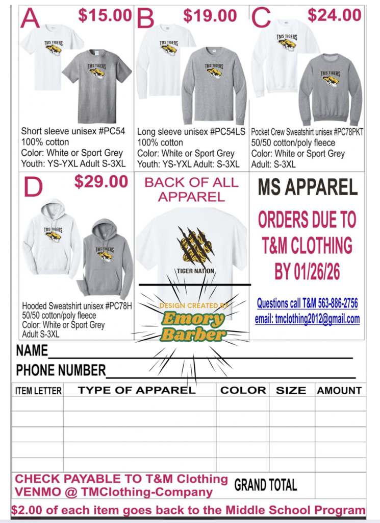 Middle School Fundraiser 