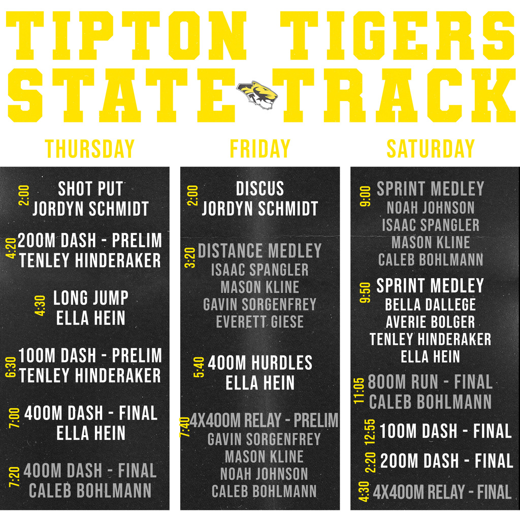 track schedule