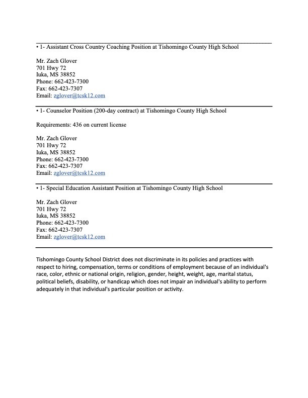 Current Job Openings
