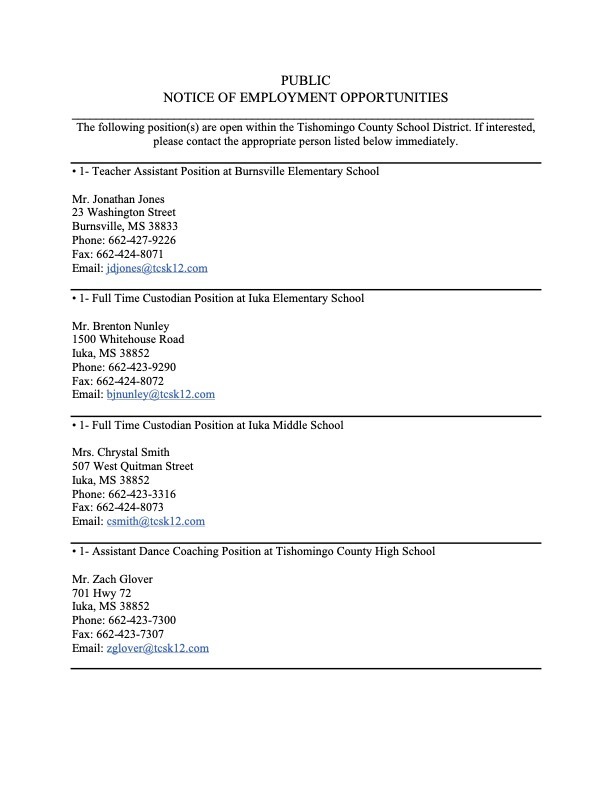 Current Job Openings