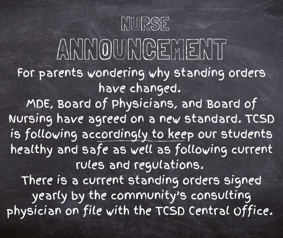Nurse Announcement - Standing Orders have Changed
