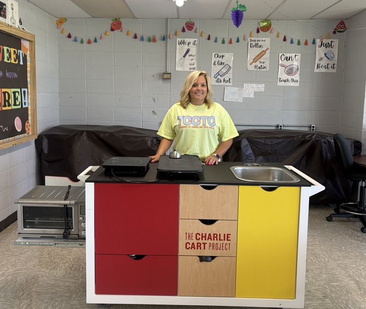 Mrs. Heather Deaton with one of the new Charlie Carts